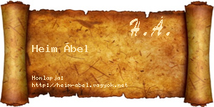 Heim Ábel névjegykártya